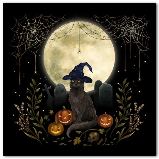 Michaels, Courtside Market® Halloween Cat Gallery-Wrapped Canvas Wall Art – Category: Halloween Wall Decor